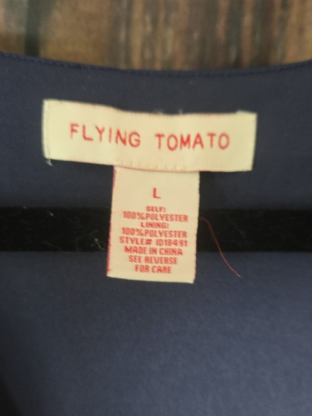 Flying Tomato Large Navy  Dress with Cream & Tan Floral Print - Picture 7 of 14